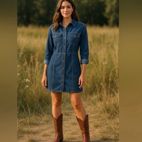 FRYE - Ladies Jean Shirt Dress - BRAND NEW WITHOUT TAGS - Picture 1 of 5